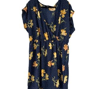 Forever 21 Navy Dress with Yellow Floral Design